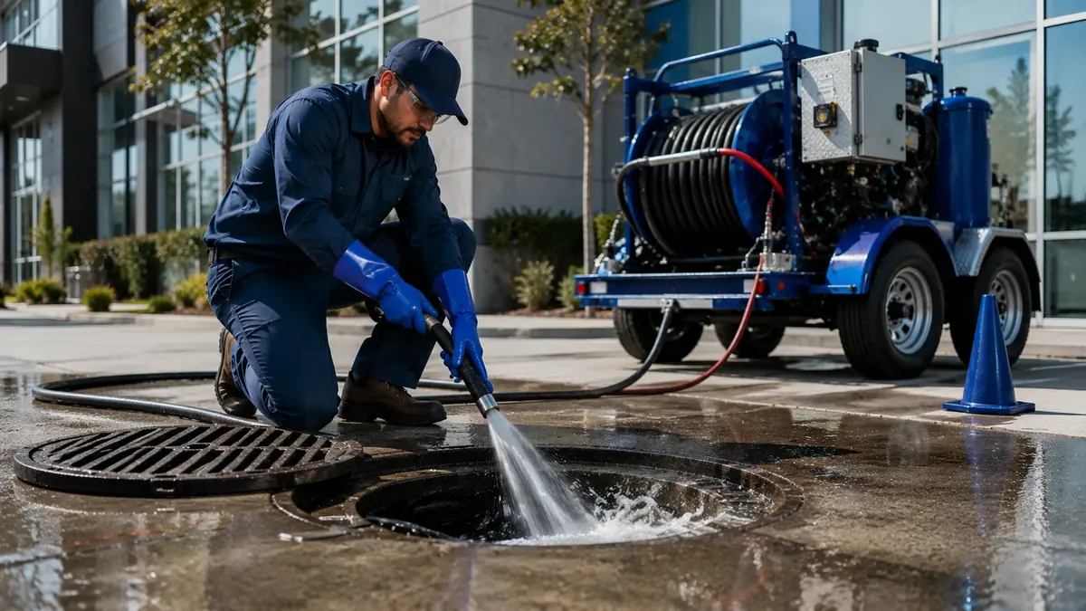 Commercial Hydro Jet Drain Cleaning in Woody