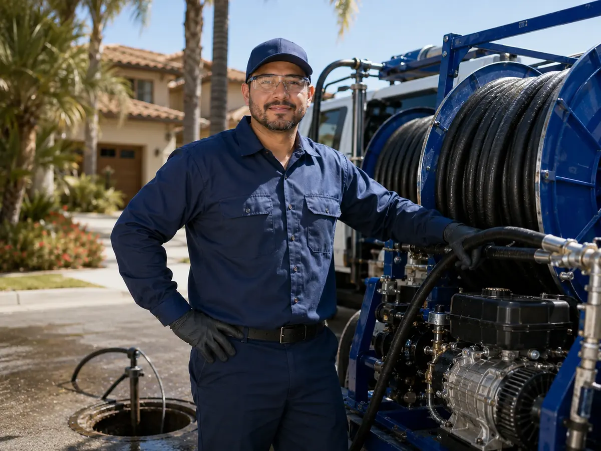 Hydro jet sewer cleaning in Woody
